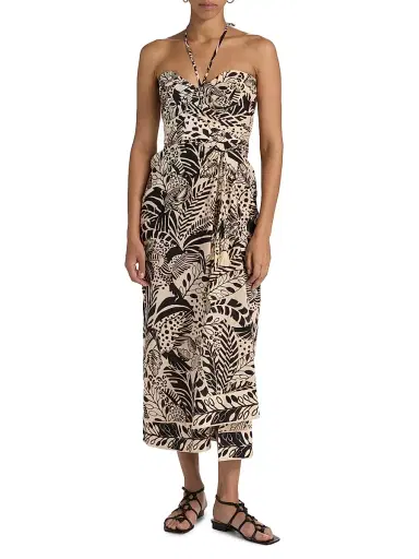 Poupette St Barth Women's Collina Printed Cotton Midi-Dress - Black Toucan | Thumbnail 6 Poupette St Barth Women's Collina Printed Cotton Midi-Dress - Black Toucan | Thumbnail 6