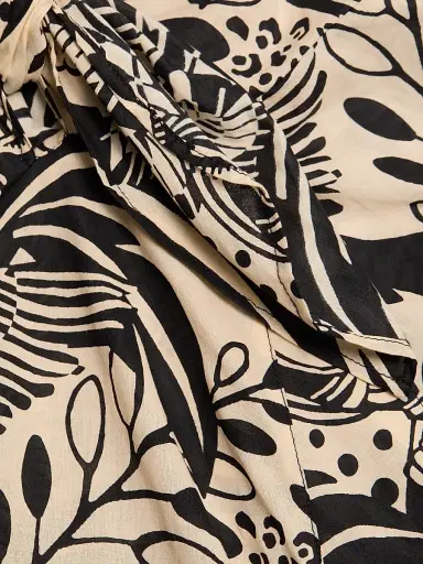 Poupette St Barth Women's Eren Leaf-Print Cotton Tie-Waist Maxi Dress - Black Toucan | Thumbnail 7 Poupette St Barth Women's Eren Leaf-Print Cotton Tie-Waist Maxi Dress - Black Toucan | Thumbnail 7