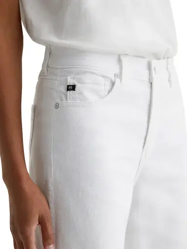 AG Jeans Women's Brinley Stretch Mid-Rise Straight Crop Jeans - White - Size 32 | Thumbnail 4 AG Jeans Women's Brinley Stretch Mid-Rise Straight Crop Jeans - White - Size 32 | Thumbnail 4