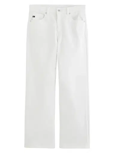 AG Jeans Women's Brinley Stretch Mid-Rise Straight Crop Jeans - White - Size 32 | Thumbnail 1 AG Jeans Women's Brinley Stretch Mid-Rise Straight Crop Jeans - White - Size 32 | Thumbnail 1
