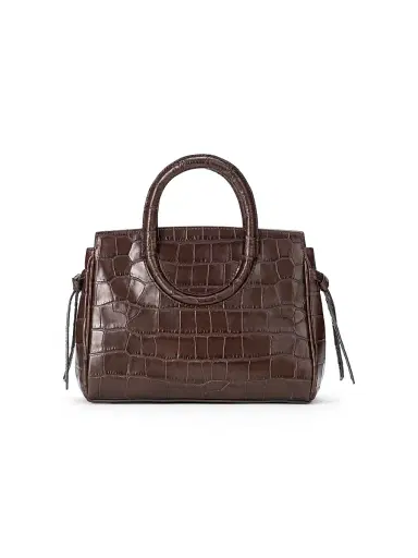 STAUD Women's Mini Maude Crocodile-Embossed Leather Carryall - Espresso Croco | Thumbnail 2 STAUD Women's Mini Maude Crocodile-Embossed Leather Carryall - Espresso Croco | Thumbnail 2