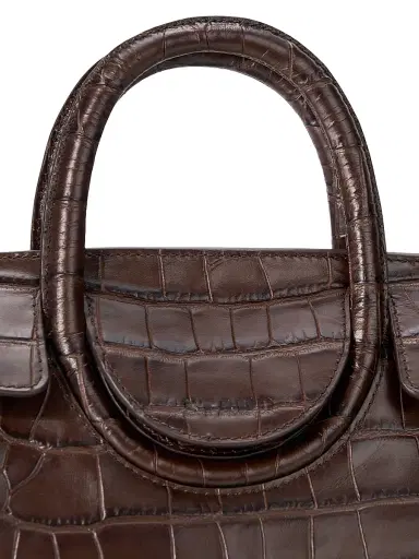 STAUD Women's Mini Maude Crocodile-Embossed Leather Carryall - Espresso Croco | Thumbnail 3 STAUD Women's Mini Maude Crocodile-Embossed Leather Carryall - Espresso Croco | Thumbnail 3
