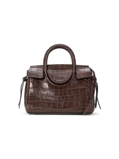 STAUD Women's Mini Maude Crocodile-Embossed Leather Carryall - Espresso Croco | Thumbnail 1 STAUD Women's Mini Maude Crocodile-Embossed Leather Carryall - Espresso Croco | Thumbnail 1