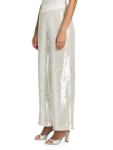 Milly Women's Reed Sequined Pants - White | Thumbnail 4 Milly Women's Reed Sequined Pants - White | Thumbnail 4