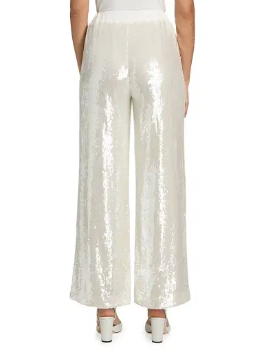 Milly Women's Reed Sequined Pants - White | Thumbnail 5 Milly Women's Reed Sequined Pants - White | Thumbnail 5
