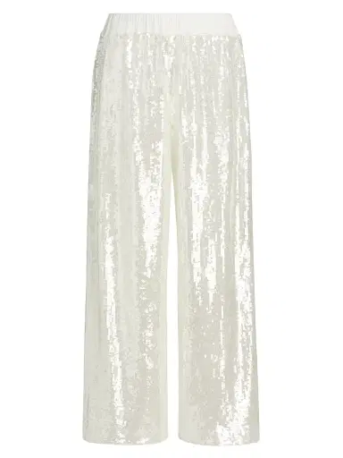 Milly Women's Reed Sequined Pants - White | Thumbnail 1 Milly Women's Reed Sequined Pants - White | Thumbnail 1