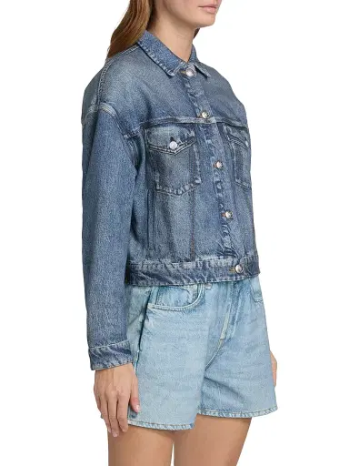 rag & bone Women's rb Miramar Terry Denim-Effect Trucker Jacket - Walker | Thumbnail 4 rag & bone Women's rb Miramar Terry Denim-Effect Trucker Jacket - Walker | Thumbnail 4