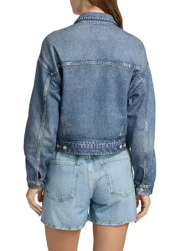 rag & bone Women's rb Miramar Terry Denim-Effect Trucker Jacket - Walker | Thumbnail 5 rag & bone Women's rb Miramar Terry Denim-Effect Trucker Jacket - Walker | Thumbnail 5