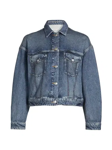 rag & bone Women's rb Miramar Terry Denim-Effect Trucker Jacket - Walker | Thumbnail 1 rag & bone Women's rb Miramar Terry Denim-Effect Trucker Jacket - Walker | Thumbnail 1