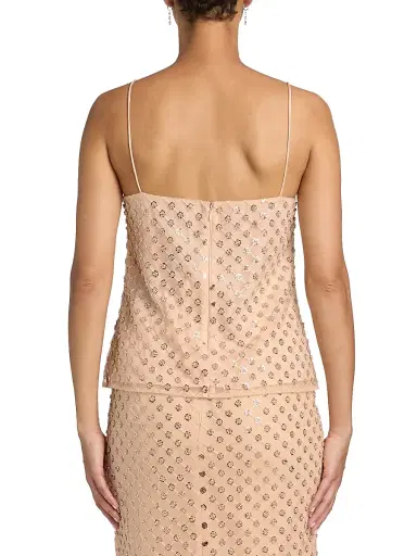 Milly Women's Rylan Sequined-Beaded Tank - Tan | Thumbnail 5 Milly Women's Rylan Sequined-Beaded Tank - Tan | Thumbnail 5
