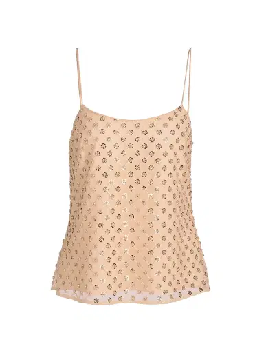 Milly Women's Rylan Sequined-Beaded Tank - Tan | Thumbnail 1 Milly Women's Rylan Sequined-Beaded Tank - Tan | Thumbnail 1
