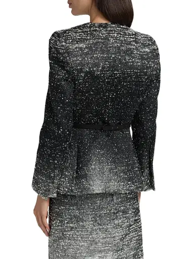 Oscar de la Renta Women's Metallic Ombré Bouclé Knit Jacket | Thumbnail 5 Oscar de la Renta Women's Metallic Ombré Bouclé Knit Jacket | Thumbnail 5