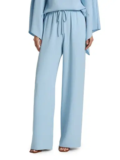Oscar de la Renta Women's Silk Georgette Wide-Leg Drawstring Pants | Thumbnail 3 Oscar de la Renta Women's Silk Georgette Wide-Leg Drawstring Pants | Thumbnail 3