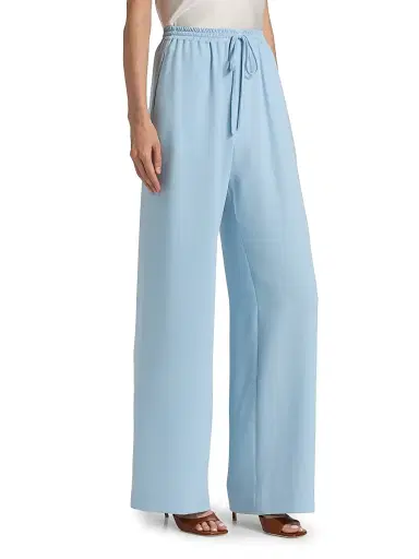 Oscar de la Renta Women's Silk Georgette Wide-Leg Drawstring Pants | Thumbnail 4 Oscar de la Renta Women's Silk Georgette Wide-Leg Drawstring Pants | Thumbnail 4