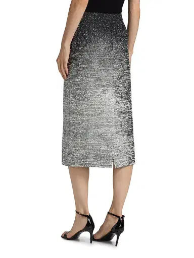 Oscar de la Renta Women's Metallic Ombré Bouclé Knit Pencil Skirt - Black | Thumbnail 5 Oscar de la Renta Women's Metallic Ombré Bouclé Knit Pencil Skirt - Black | Thumbnail 5