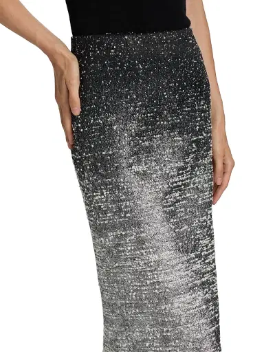 Oscar de la Renta Women's Metallic Ombré Bouclé Knit Pencil Skirt - Black | Thumbnail 6 Oscar de la Renta Women's Metallic Ombré Bouclé Knit Pencil Skirt - Black | Thumbnail 6