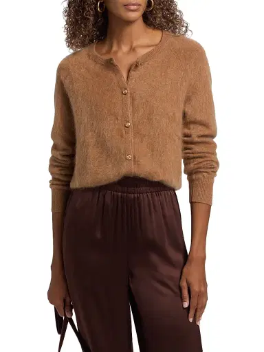 Cami NYC Women's Dorian Cashmere Crewneck Cardigan - Caramel | Thumbnail 3 Cami NYC Women's Dorian Cashmere Crewneck Cardigan - Caramel | Thumbnail 3