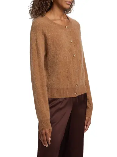 Cami NYC Women's Dorian Cashmere Crewneck Cardigan - Caramel | Thumbnail 4 Cami NYC Women's Dorian Cashmere Crewneck Cardigan - Caramel | Thumbnail 4