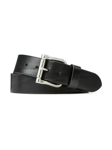 Polo Ralph Lauren Men's Chunky Roller-Buckle Leather Belt - Black | Thumbnail 2 Polo Ralph Lauren Men's Chunky Roller-Buckle Leather Belt - Black | Thumbnail 2