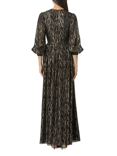 Shoshanna Women's Rosalie Metallic Maxi Dress - Jet Gold | Thumbnail 3 Shoshanna Women's Rosalie Metallic Maxi Dress - Jet Gold | Thumbnail 3