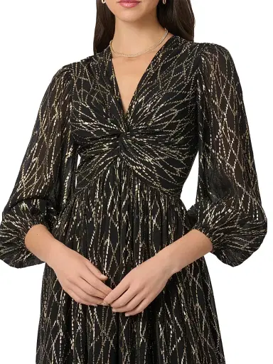 Shoshanna Women's Rosalie Metallic Maxi Dress - Jet Gold | Thumbnail 4 Shoshanna Women's Rosalie Metallic Maxi Dress - Jet Gold | Thumbnail 4