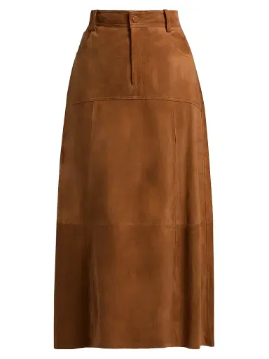 Ba&sh Women's Massia Suede Midi-Skirt | Thumbnail 1 Ba&sh Women's Massia Suede Midi-Skirt | Thumbnail 1