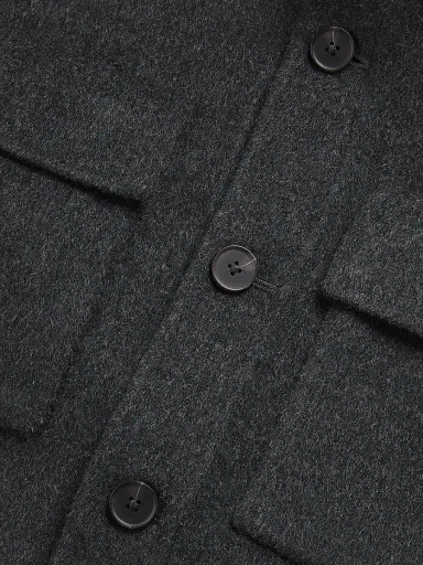 Reiss Men's Net Wool-Blend Overshirt - Charcoal Grey | Thumbnail 6 Reiss Men's Net Wool-Blend Overshirt - Charcoal Grey | Thumbnail 6