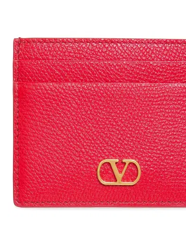 Valentino Garavani Women's VLogo Signature Grainy Calfskin Card Holder - Rouge Pur | Thumbnail 3 Valentino Garavani Women's VLogo Signature Grainy Calfskin Card Holder - Rouge Pur | Thumbnail 3