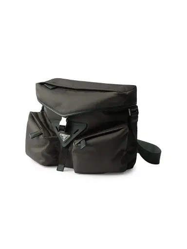 Prada Men's Re-Nylon and Leather Shoulder Bag - Green | Thumbnail 2 Prada Men's Re-Nylon and Leather Shoulder Bag - Green | Thumbnail 2