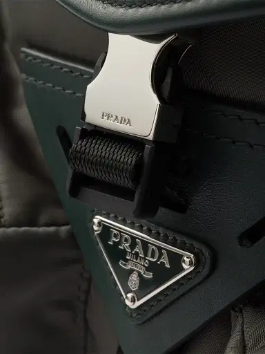 Prada Men's Re-Nylon and Leather Shoulder Bag - Green | Thumbnail 5 Prada Men's Re-Nylon and Leather Shoulder Bag - Green | Thumbnail 5