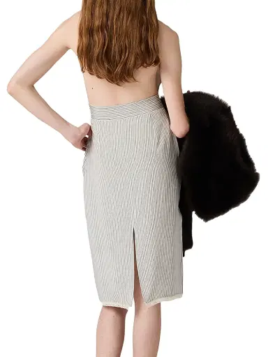 Miu Miu Women's Crêpe De Chine Dress - Beige - Size 6 | Thumbnail 3 Miu Miu Women's Crêpe De Chine Dress - Beige - Size 6 | Thumbnail 3