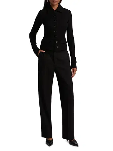 Dolce & Gabbana Women's Tailored Boiled Wool Jacket | Thumbnail 2 Dolce & Gabbana Women's Tailored Boiled Wool Jacket | Thumbnail 2