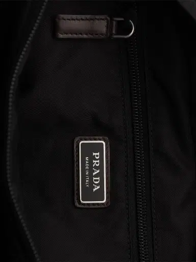 Prada Men's Re-Nylon and Leather Shoulder Bag - Black | Thumbnail 6 Prada Men's Re-Nylon and Leather Shoulder Bag - Black | Thumbnail 6