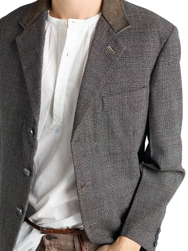 Prada Men's Single-Breasted Wool Jacket - Grey | Thumbnail 4 Prada Men's Single-Breasted Wool Jacket - Grey | Thumbnail 4