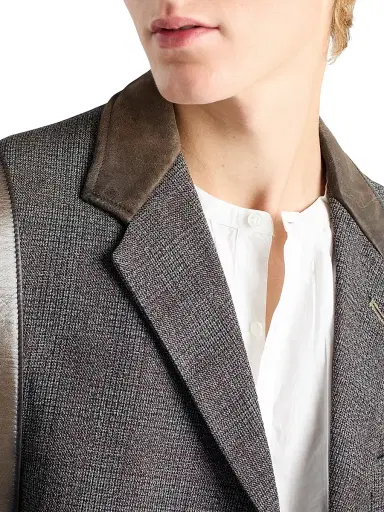 Prada Men's Single-Breasted Wool Jacket - Grey | Thumbnail 5 Prada Men's Single-Breasted Wool Jacket - Grey | Thumbnail 5