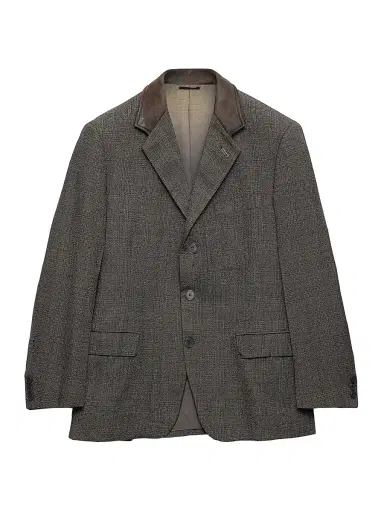 Prada Men's Single-Breasted Wool Jacket - Grey | Thumbnail 1 Prada Men's Single-Breasted Wool Jacket - Grey | Thumbnail 1