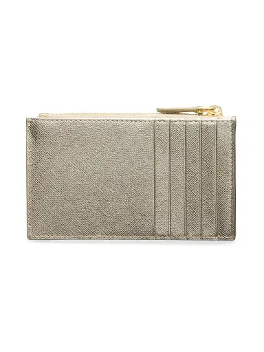 Prada Women's Saffiano Leather Card Holder - Gold | Thumbnail 3 Prada Women's Saffiano Leather Card Holder - Gold | Thumbnail 3