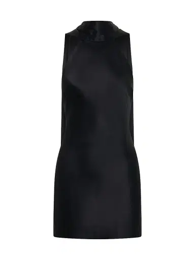 NICHOLAS Women's Lita Satin Scarf Open-Back Minidress - Black | Thumbnail 1 NICHOLAS Women's Lita Satin Scarf Open-Back Minidress - Black | Thumbnail 1