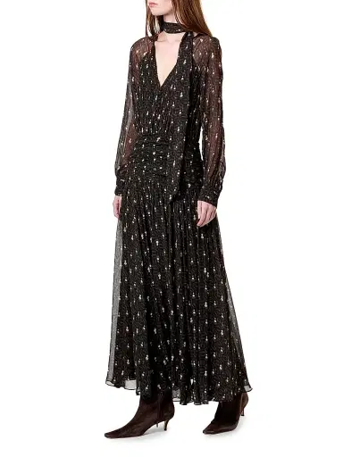 NICHOLAS Women's Draya Scarf V-Neck Maxi Dress - Opal Geo Black | Thumbnail 3 NICHOLAS Women's Draya Scarf V-Neck Maxi Dress - Opal Geo Black | Thumbnail 3