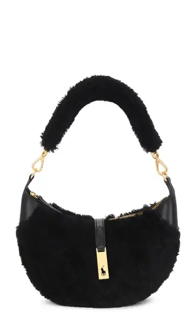 Polo Ralph Lauren Shearling & Vachetta Leather Shoulder Bag Small | Thumbnail 1 Polo Ralph Lauren Shearling & Vachetta Leather Shoulder Bag Small | Thumbnail 1