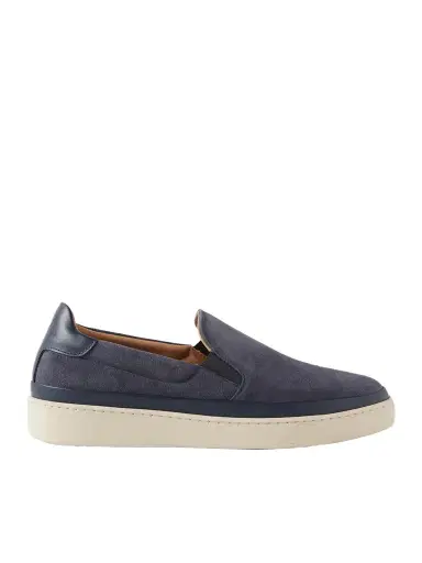 Mulo Leather-Trimmed Suede Slip-On Sneakers - Men | Thumbnail 1 Mulo Leather-Trimmed Suede Slip-On Sneakers - Men | Thumbnail 1