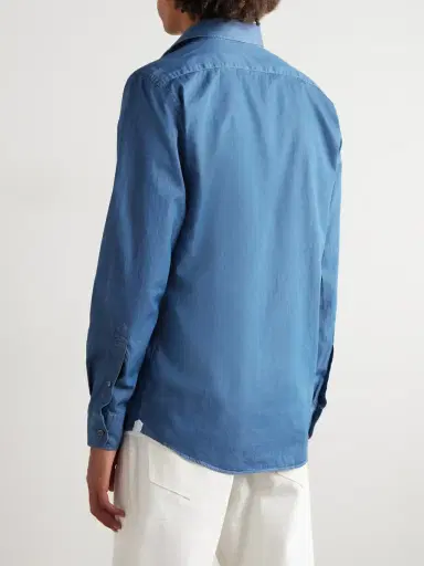 Zegna Cotton-Chambray Shirt - Men | Thumbnail 4 Zegna Cotton-Chambray Shirt - Men | Thumbnail 4