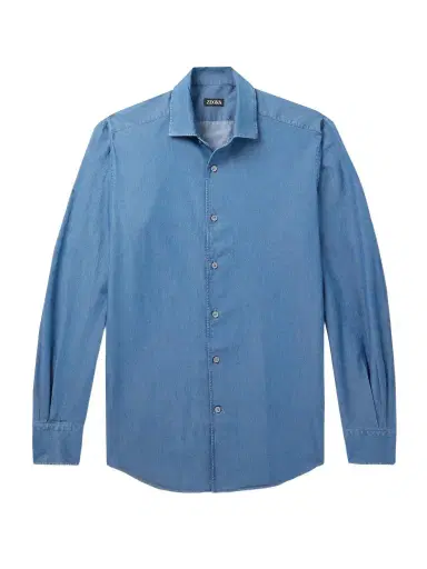 Zegna Cotton-Chambray Shirt - Men | Thumbnail 1 Zegna Cotton-Chambray Shirt - Men | Thumbnail 1