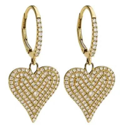 Wish Fine Jewelry 1.85ct Diamond 18K Hoop Heart Dangle Earrings | Thumbnail 1 Wish Fine Jewelry 1.85ct Diamond 18K Hoop Heart Dangle Earrings | Thumbnail 1