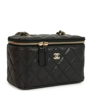 Chanel Chanel Small Classic Vanity Case Black Shiny Caviar Light Gold Hardware | Thumbnail 2 Chanel Chanel Small Classic Vanity Case Black Shiny Caviar Light Gold Hardware | Thumbnail 2