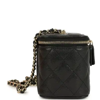 Chanel Chanel Small Classic Vanity Case Black Shiny Caviar Light Gold Hardware | Thumbnail 3 Chanel Chanel Small Classic Vanity Case Black Shiny Caviar Light Gold Hardware | Thumbnail 3