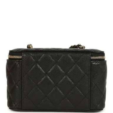 Chanel Chanel Small Classic Vanity Case Black Shiny Caviar Light Gold Hardware | Thumbnail 4 Chanel Chanel Small Classic Vanity Case Black Shiny Caviar Light Gold Hardware | Thumbnail 4