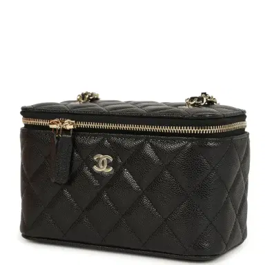 Chanel Chanel Small Classic Vanity Case Black Shiny Caviar Light Gold Hardware | Thumbnail 5 Chanel Chanel Small Classic Vanity Case Black Shiny Caviar Light Gold Hardware | Thumbnail 5