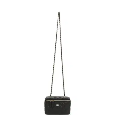 Chanel Chanel Small Classic Vanity Case Black Shiny Caviar Light Gold Hardware | Thumbnail 7 Chanel Chanel Small Classic Vanity Case Black Shiny Caviar Light Gold Hardware | Thumbnail 7