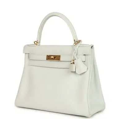 HERMÈS Hermes Kelly Retourne 28 White Clemence Gold Hardware | Thumbnail 5 HERMÈS Hermes Kelly Retourne 28 White Clemence Gold Hardware | Thumbnail 5